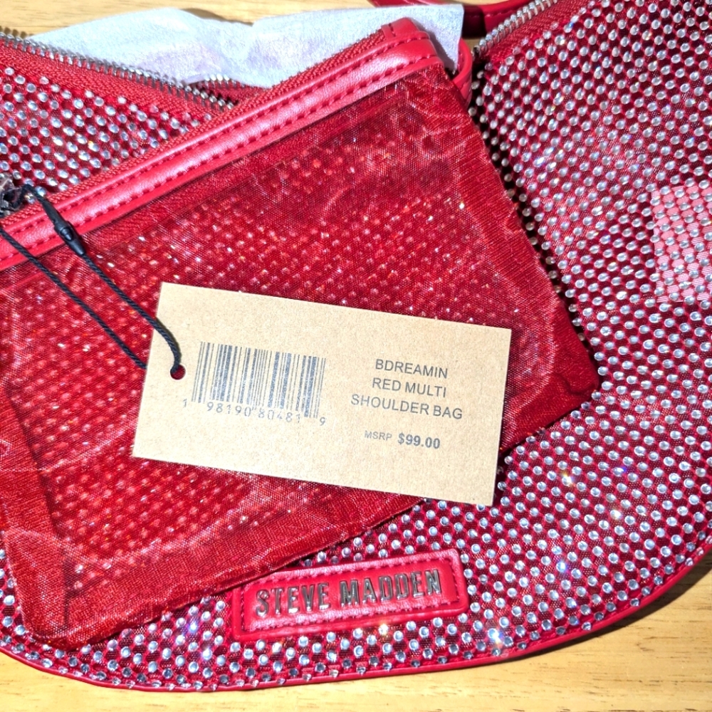 Steve Madden Sparkling Red Dreamin Bag Multi - Picture 8 of 8